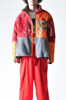 Leh Boa Fleece Blouson Red Mix