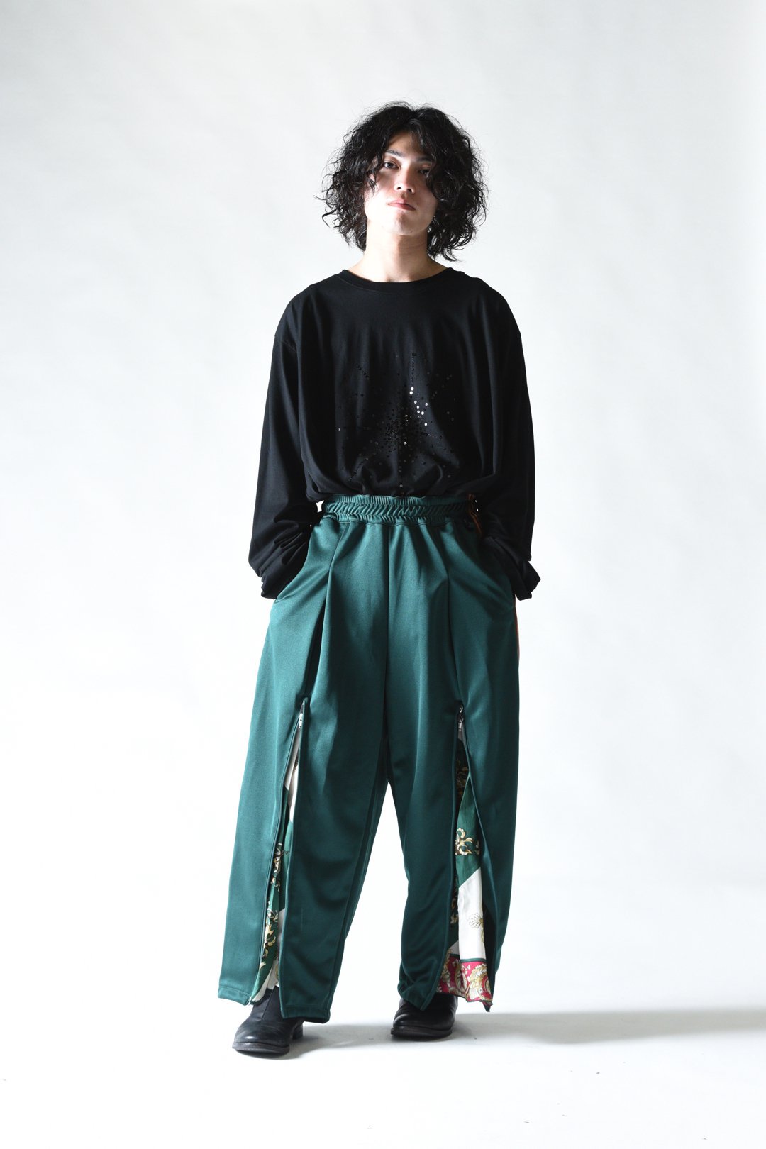 Leh Zip Wide Track Pants Green Size:S - BISHOOL,Edwina Horl,My Beautiful  Landlet,YANTOR等取扱い OVIE STUDIO の通販サイト