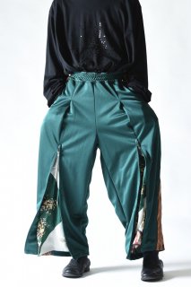 Leh Zip Wide Track Pants Green Size:S