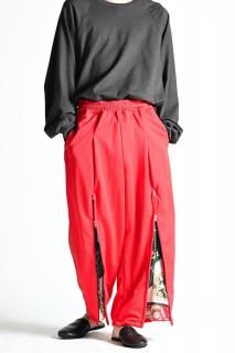 Leh Zip Wide Track Pants Red Size:S