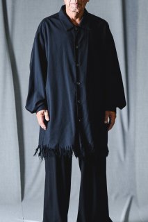 NEPHOLOGIST Hand Fringe Craftsman Shirt black