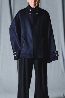 NEPHOLOGIST Wool Beaver High-Neck Blouson navy