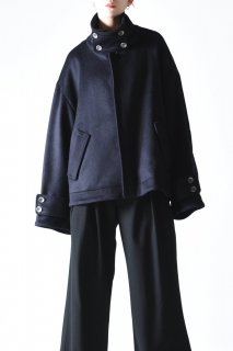 NEPHOLOGIST Wool Beaver High-Neck Blouson navy