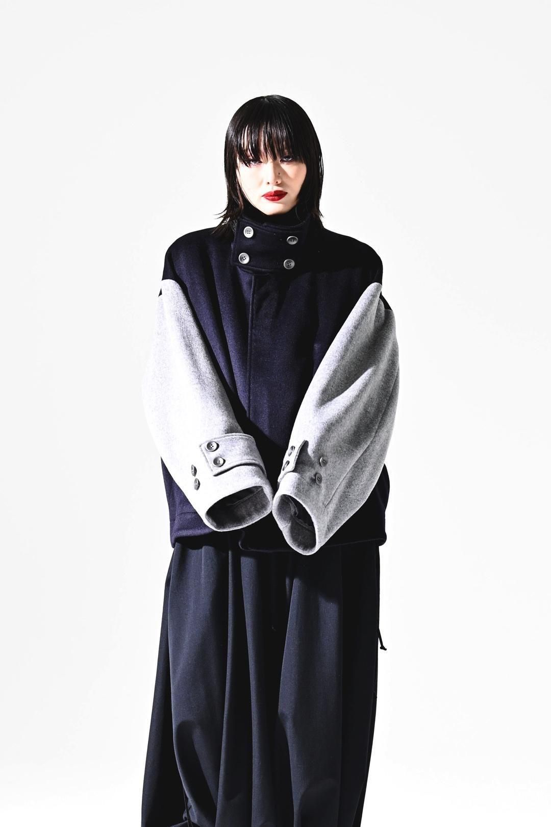 ズーロジスト Zoologist ビーバー メイプルED NEPHOLOGIST Wool Beaver High-Neck Blouson navy × gray - BISHOOL