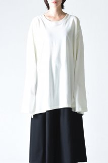 BISHOOL Giza Cotton Drape Long Sleeve white