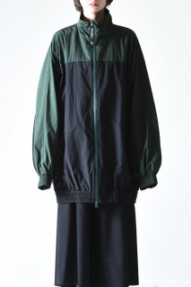 BISHOOL Nylon Taffeta Balloon Track Jacket greenblack