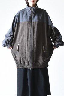 BISHOOL Nylon Taffeta Balloon Track Jacket graybrown