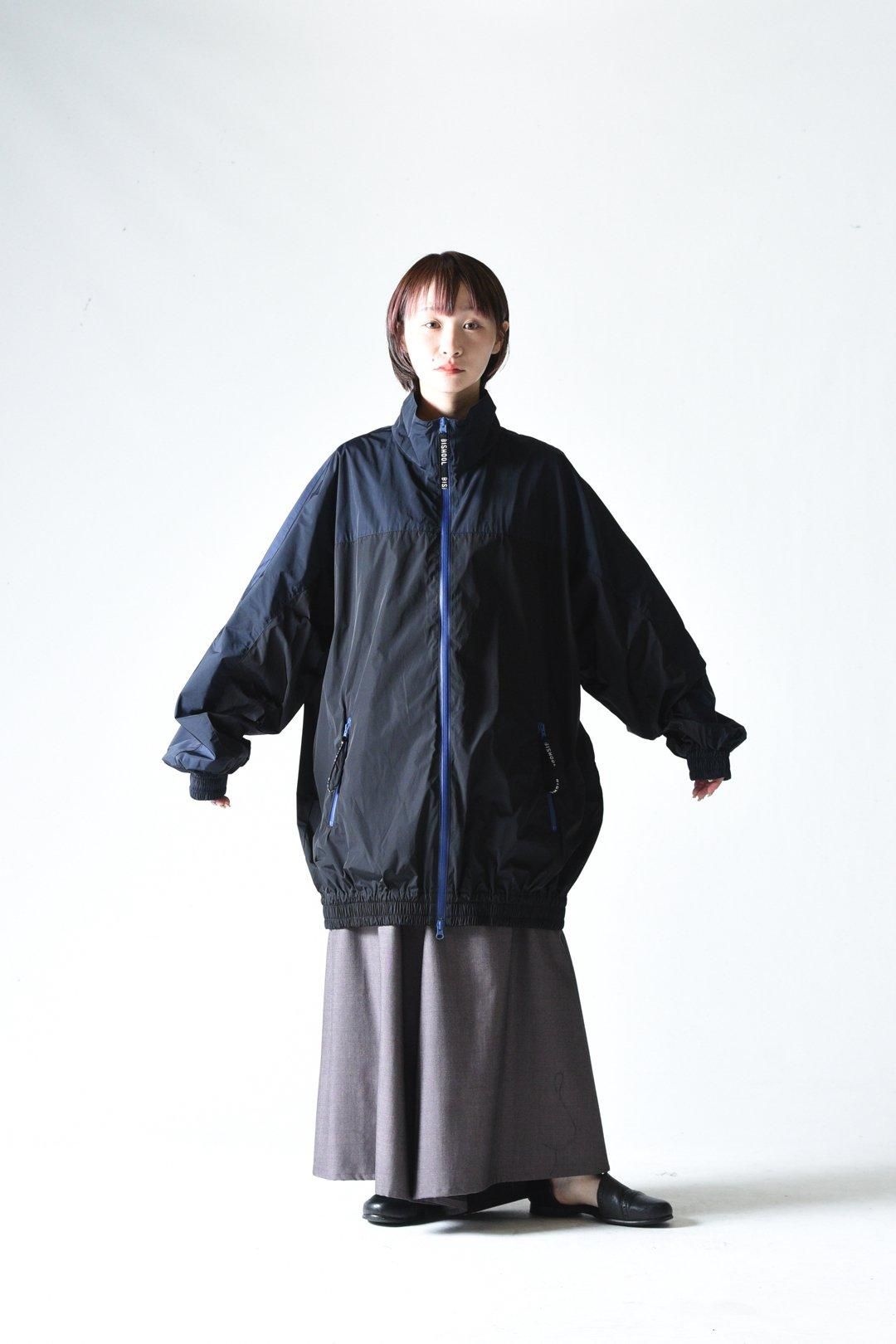 BISHOOL Nylon Weather Cloth Balloon Track Jacket navy×black