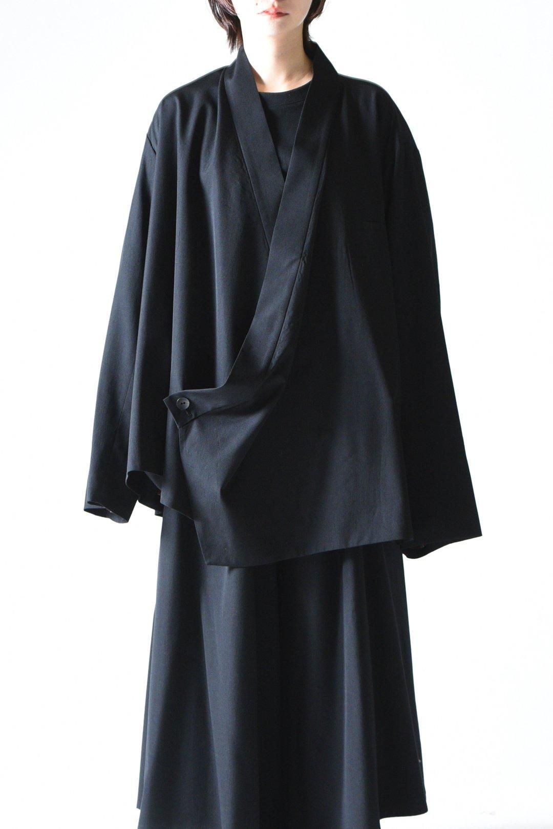 BISHOOL Wool Gabardine KIMONO Drape Jacket - BISHOOL,Edwina