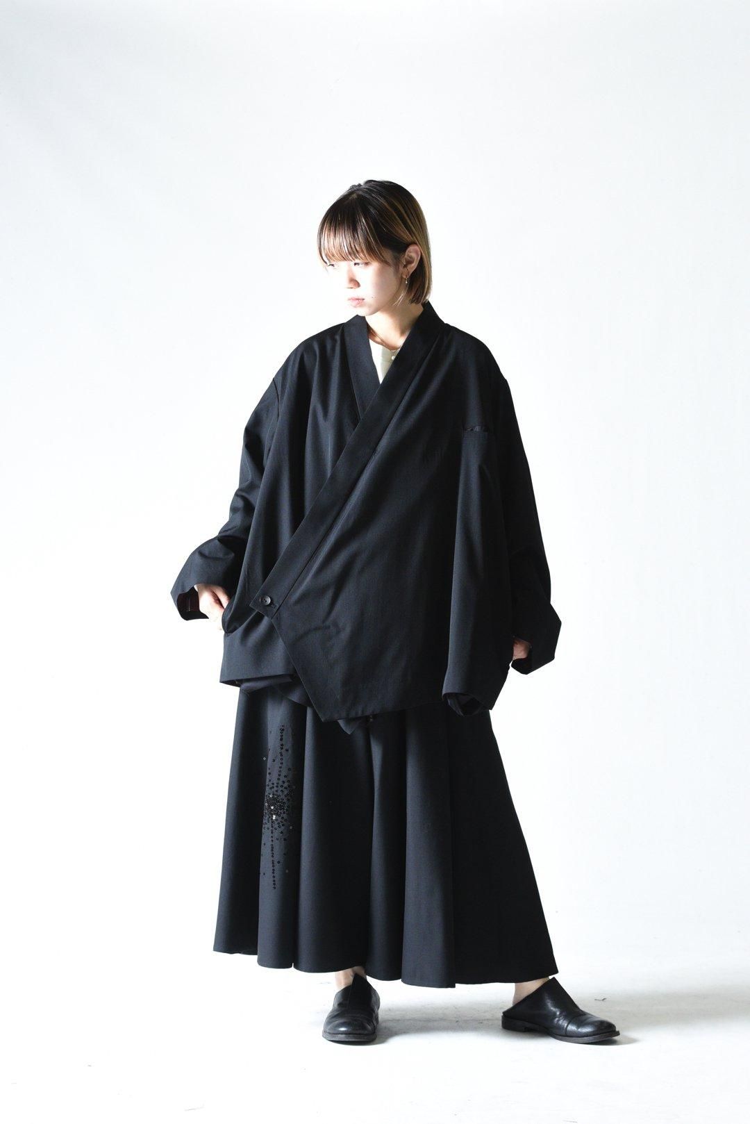 BISHOOL Wool Gabardine KIMONO Drape Jacket - BISHOOL,Edwina