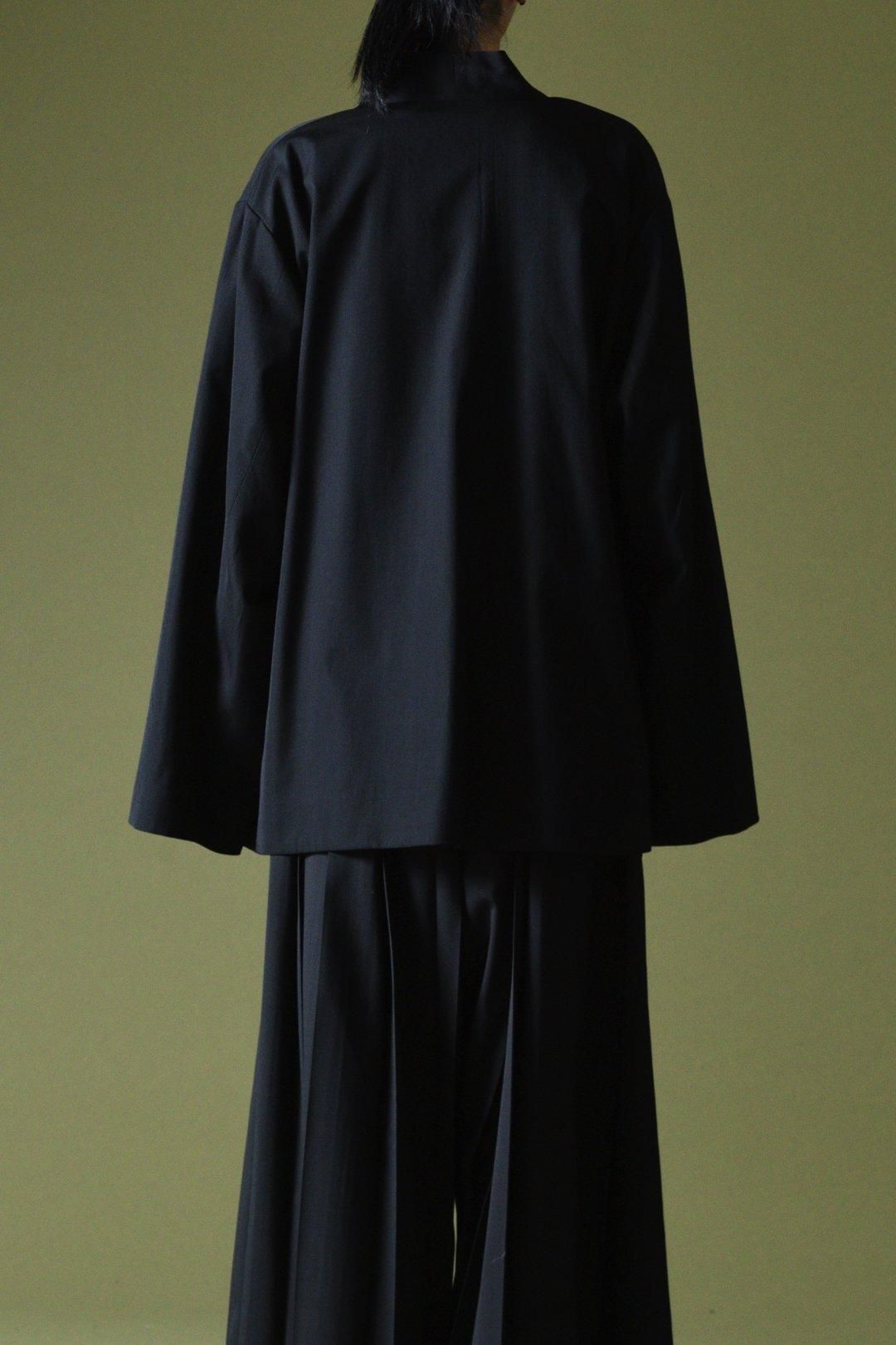 BISHOOL Wool Gabardine KIMONO Drape Jacket - BISHOOL,Edwina