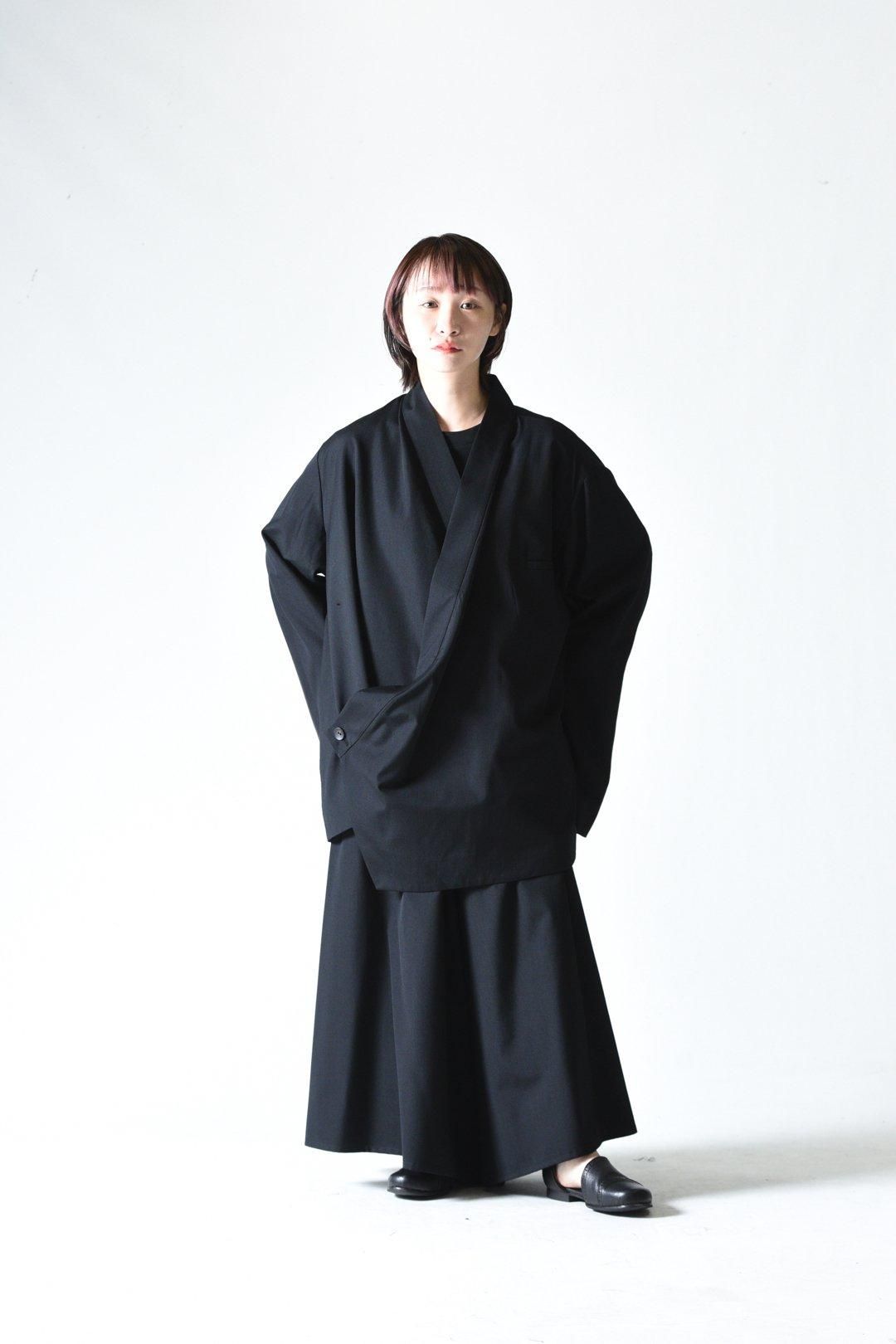 BISHOOL Wool Gabardine KIMONO Drape Jacket - BISHOOL,Edwina