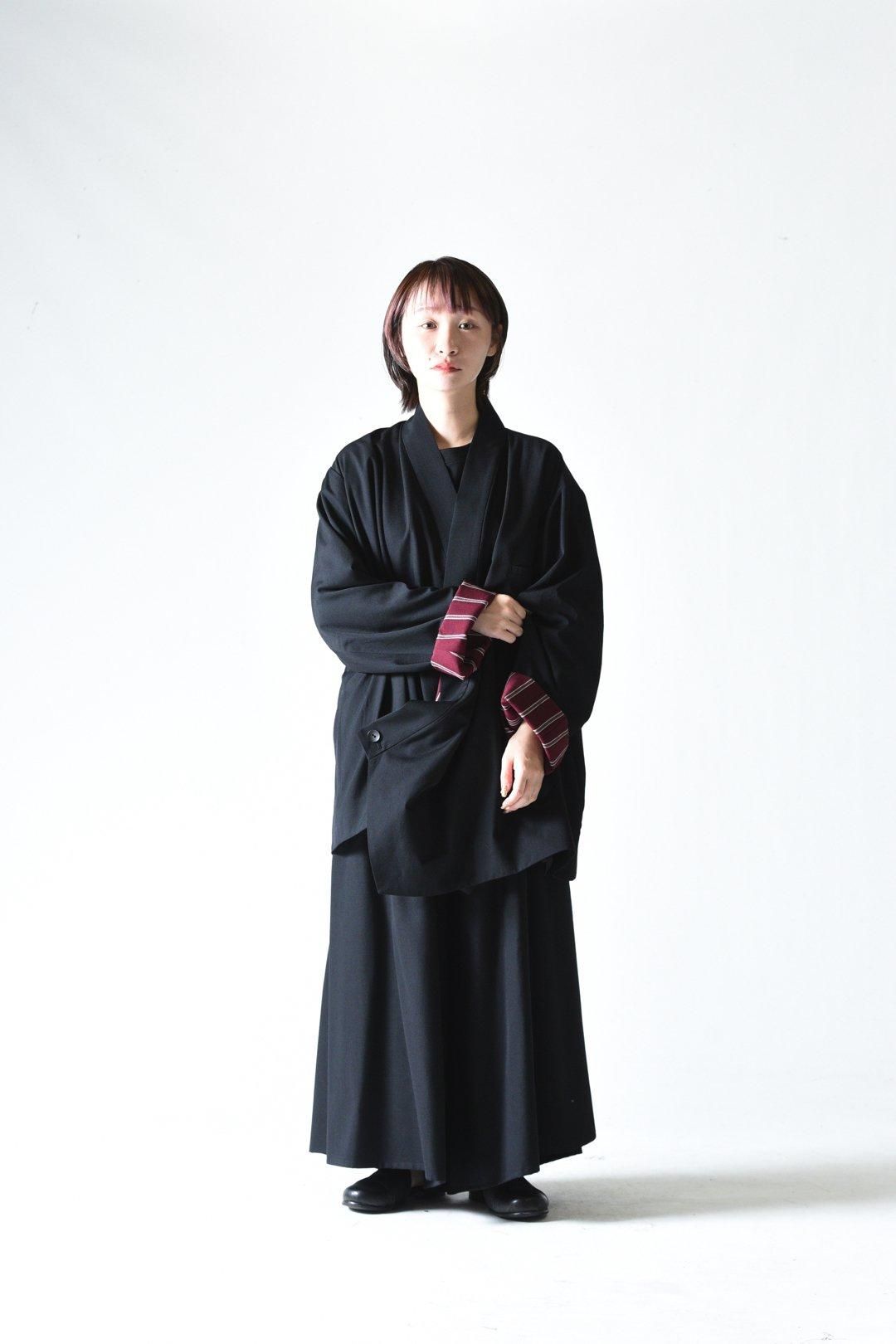 BISHOOL Wool Gabardine KIMONO Drape Jacket - BISHOOL,Edwina