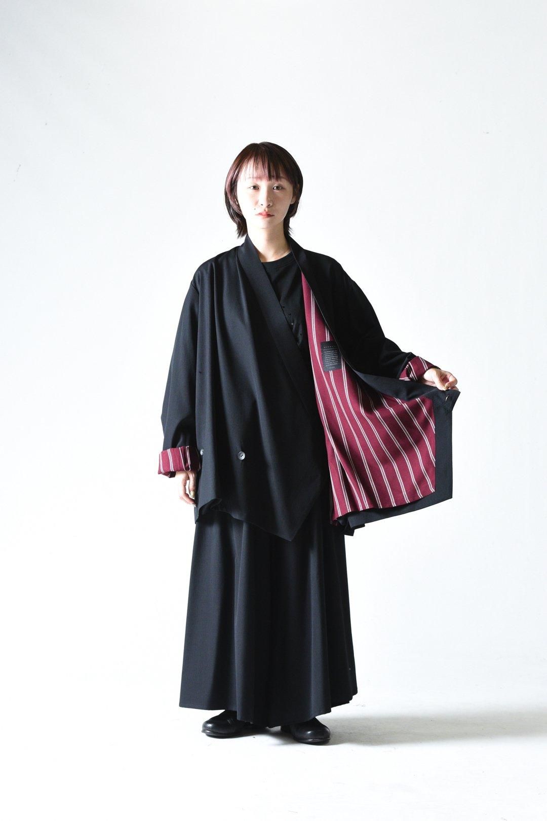 BISHOOL Wool Gabardine KIMONO Over Jacket - BISHOOL,Edwina