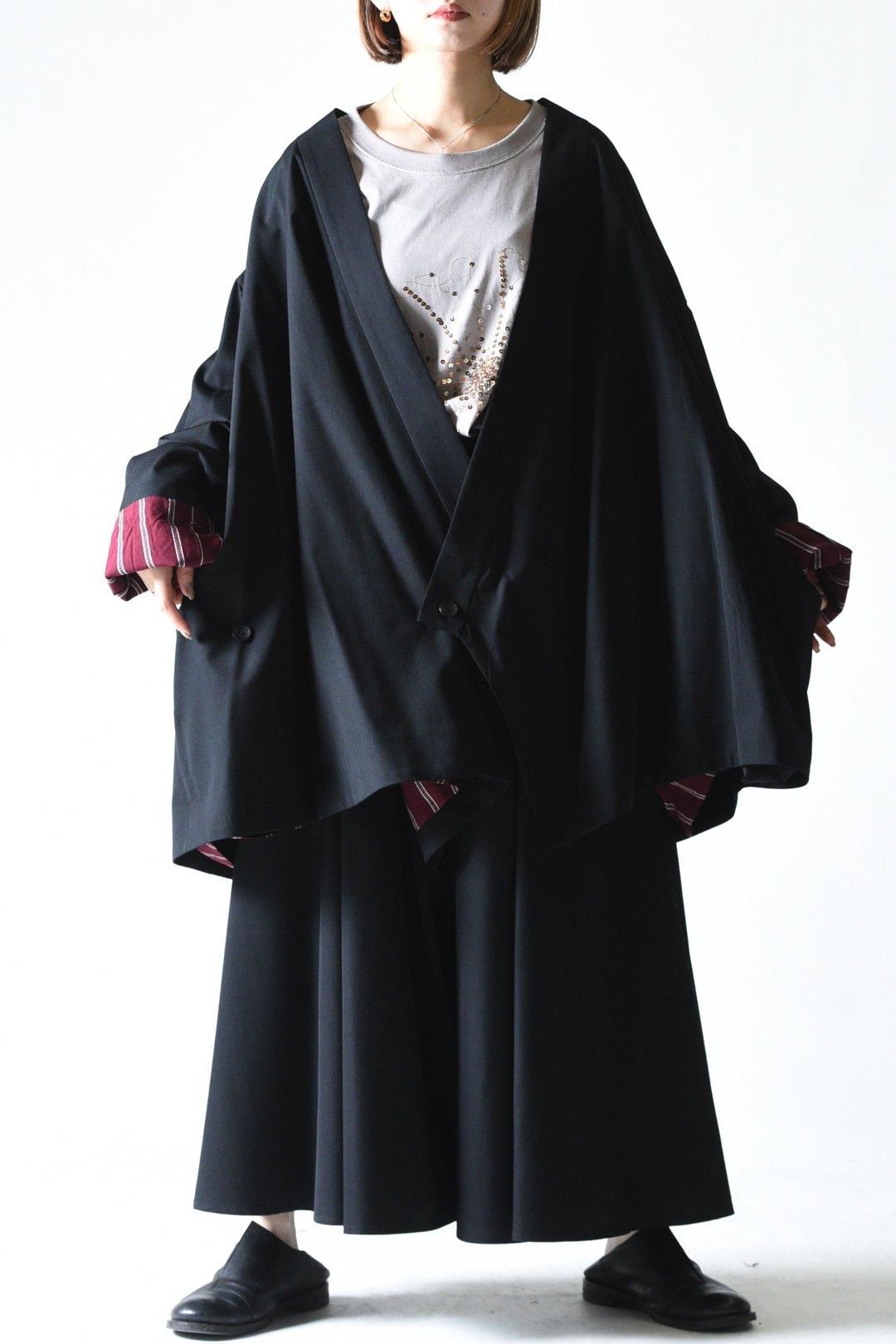 BISHOOL Wool Gabardine KIMONO Over Jacket - BISHOOL,Edwina