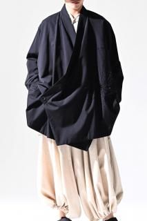 BISHOOL Sequins Embroidery Wool Gabardine KIMONO Over Jacket"ֲ" blackblack Emb