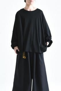 BISHOOL Giza Cotton Layered Rib Cut Sew black