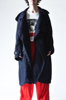 Leh Over Coat Navy Tweed