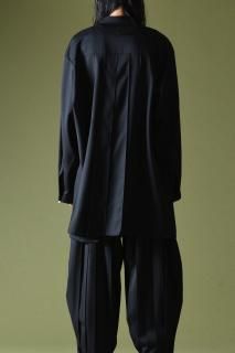 BISHOOL Wool Gabardine  Shirt black