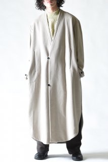 Edwina Horl No Collar Long Coat cashmere beaver greige