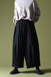 BISHOOL Wool Gabardine Pumpkin Drape Pants 