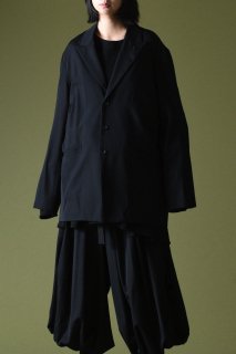 BISHOOL Wool Gabardine Peaked Lapel Jacket 