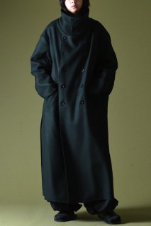 BISHOOL Melton Stand Big Coat dark green