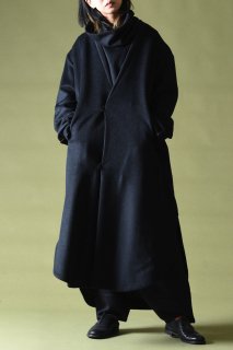 [Edwina Hörl  BISHOOL] Angora Wool Round Slit Super Long Coat