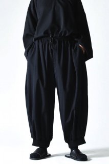 BISHOOL  Wool Gabardine Japanese Lantern Rib Pants 