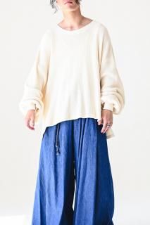BISHOOL The Classic LS Knit Sew Heavy Waffle off white