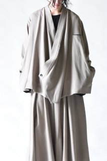 BISHOOL Refine Wool KIMONO Drape Jacket greige