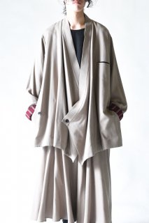 BISHOOL Refine Wool KIMONO Over Jacket greige