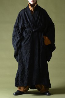 BISHOOL Wrinkled Wool Gabardine KIMONO Coat