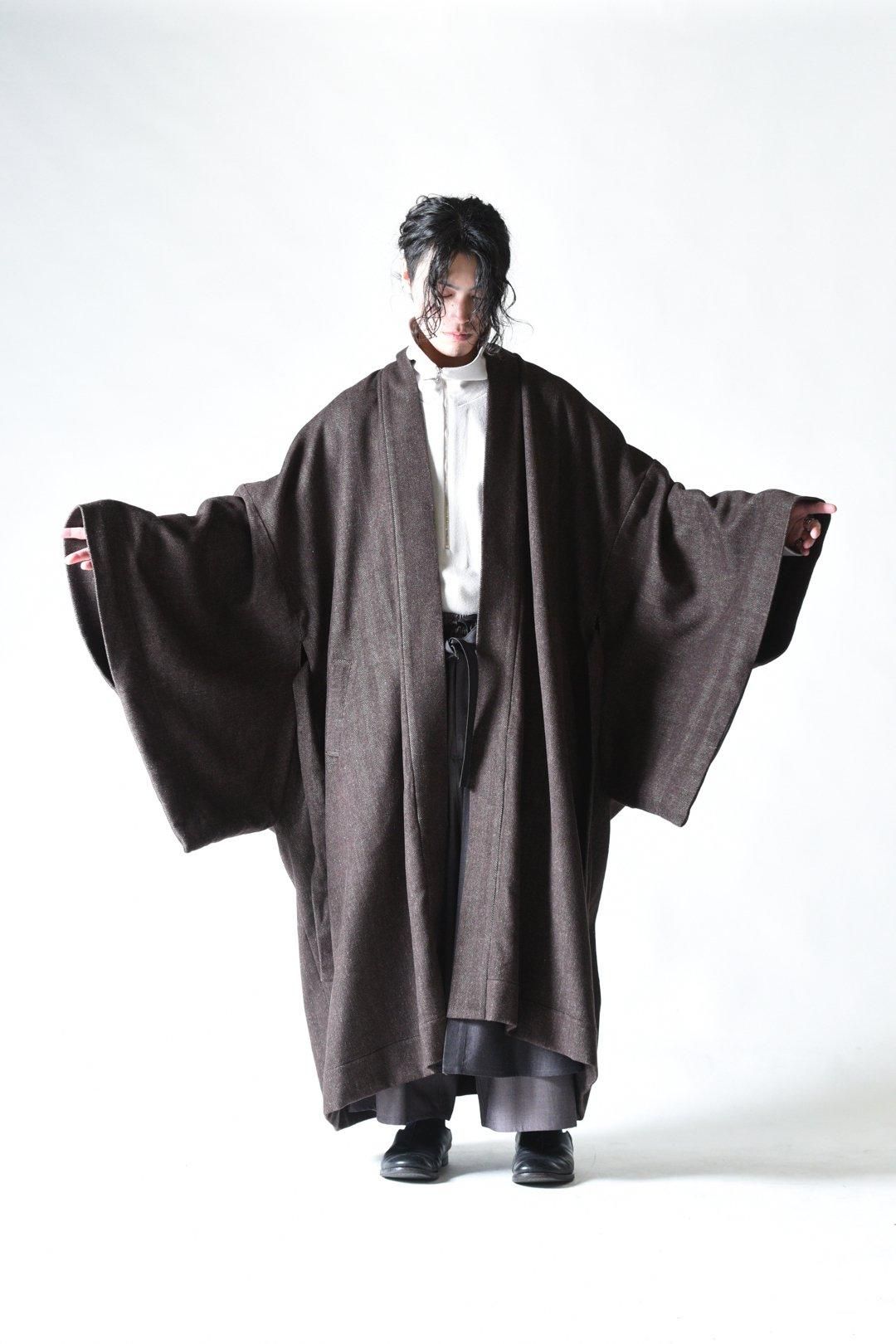 BISHOOL KIMONO Coat Herringbone choco - BISHOOL,Edwina Horl