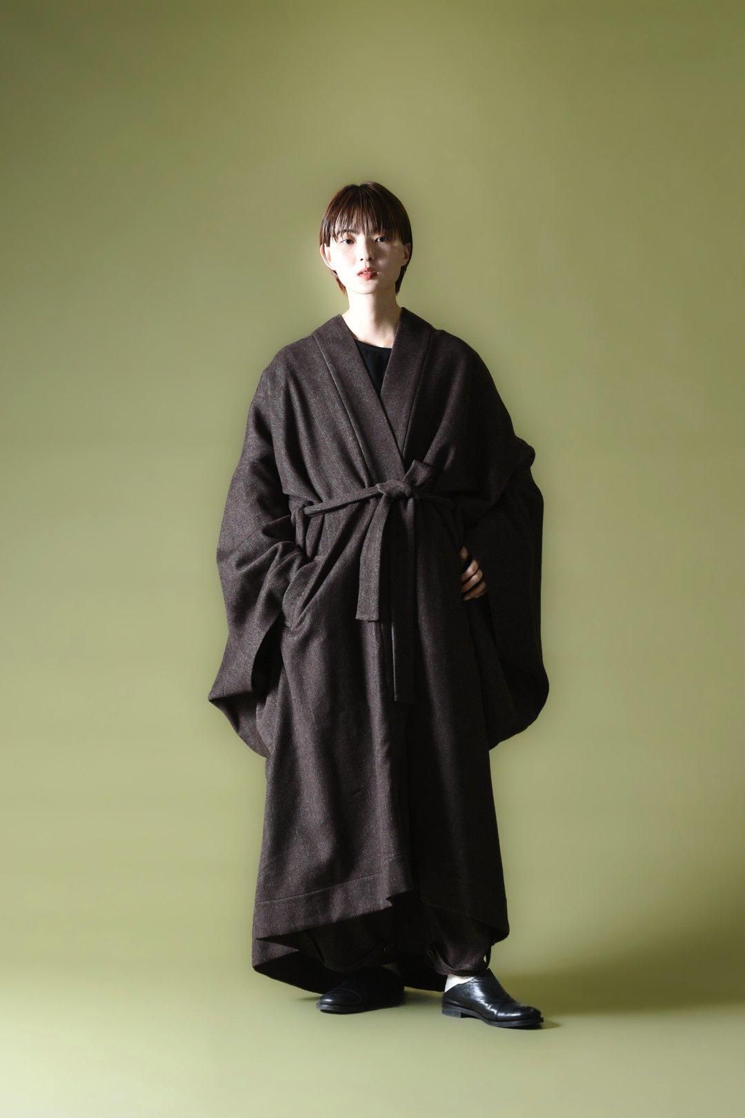 BISHOOL Sequins Embroidery Wool Gabardine KIMONO Jacket