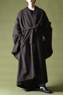 BISHOOL  KIMONO Coat Herringbone choco