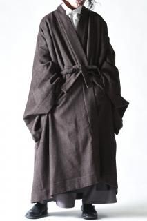 BISHOOL  KIMONO Coat Herringbone choco