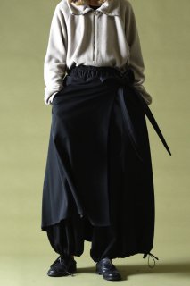 BISHOOL Wool Gabardine Wrap Balloon Pants