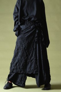 BISHOOL Wrinkled Wool Gabardine Wrap Balloon Pants