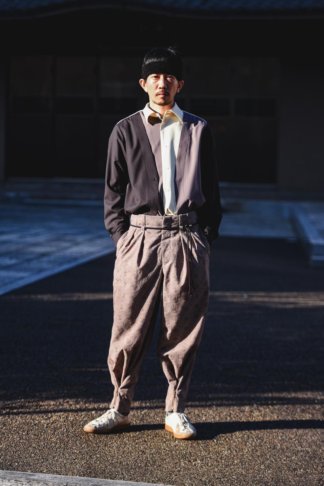 パンツ ETHOSENS Embroidery squeeze slacks ETHOSENS Embroidery squeeze slacks