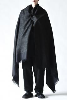 YANTOR Tibetan Paisley Jacquard Wool Stole Dark Green