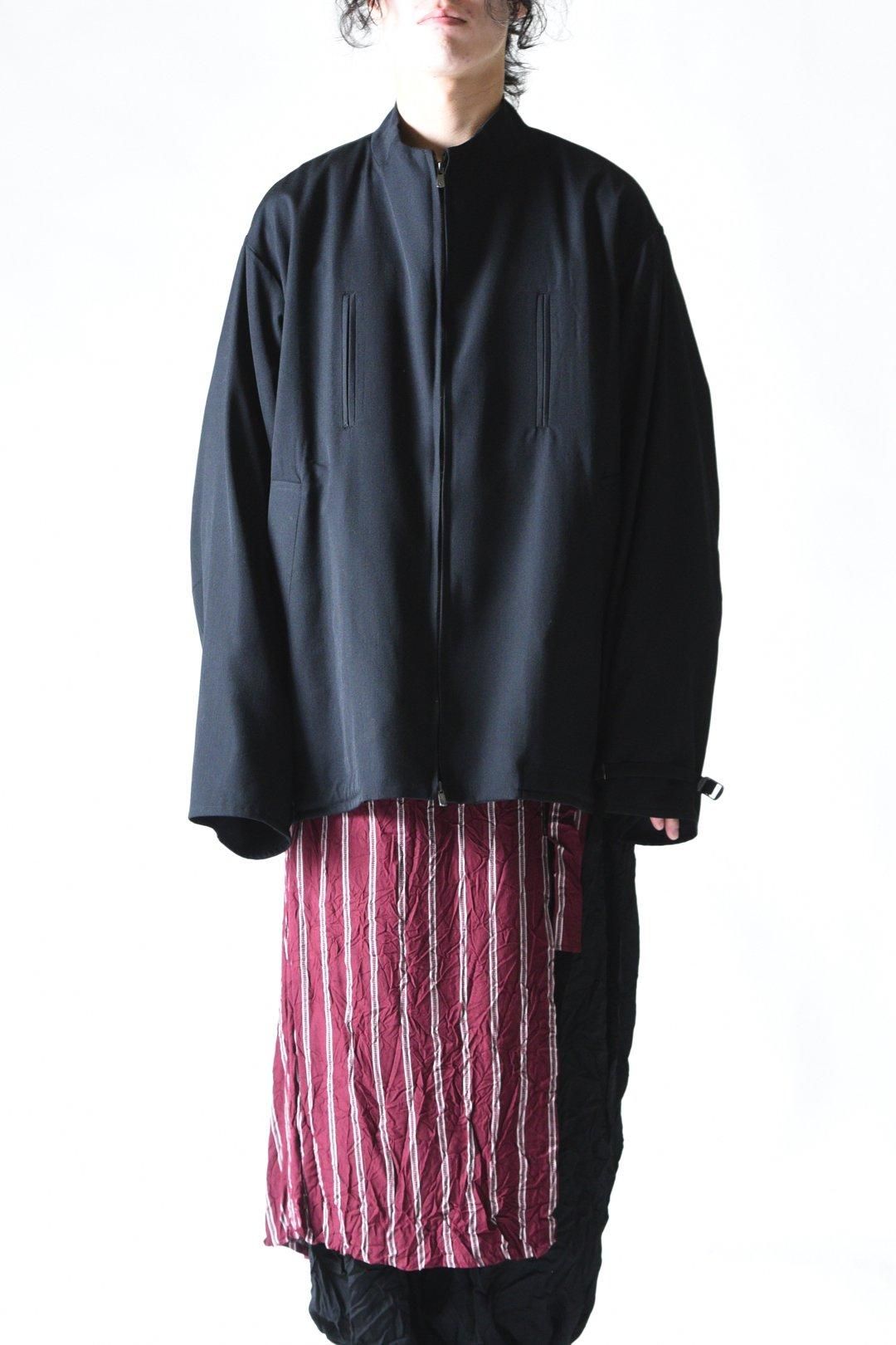 BISHOOL Wool Gabardine Belted Zip 