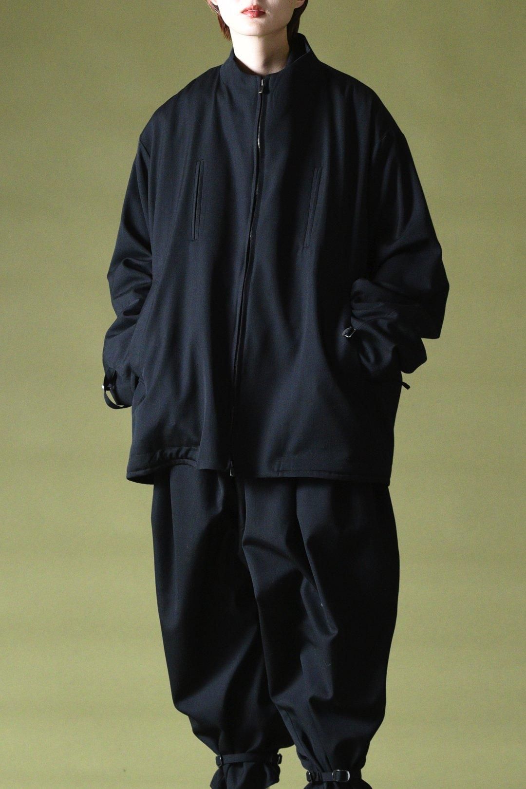 BISHOOL Wool Gabardine Belted Zip 
