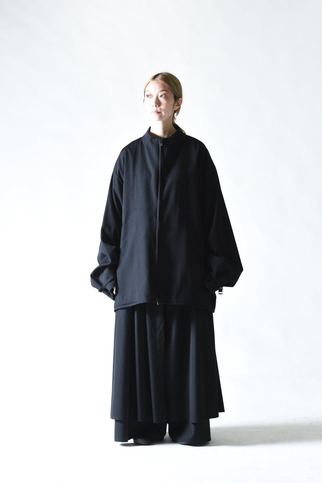 BISHOOL Wool Gabardine Belted Zip 