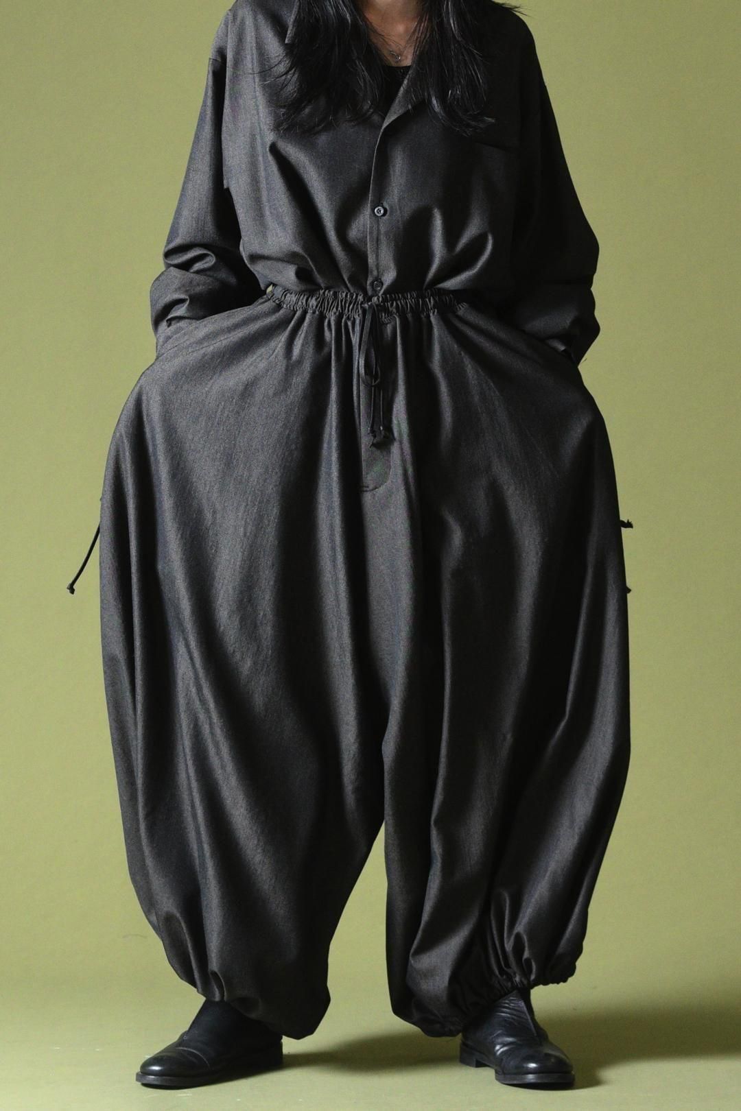 BISHOOL Wool Gabardine 袴 Balloon Pants ash beige - BISHOOL