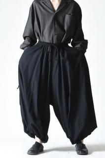 BISHOOL Wool Gabardine  Balloon Pants black