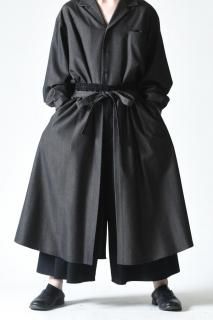 BISHOOL Wool Gabardine Layered  Pants blackash black