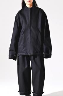 BISHOOL Belted Zip Jacket Denim black