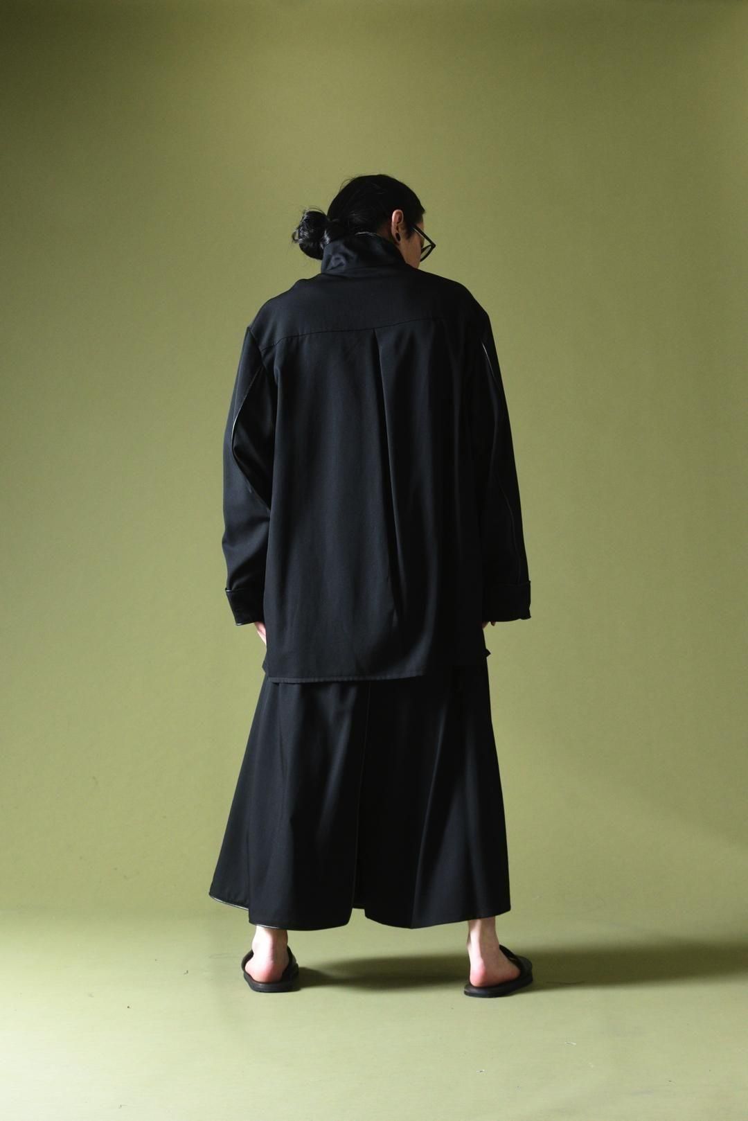 ジャケット・アウター bishool Wool Gabardine 01 Rapel Jacket Wool Gabardine Leather Piping China Jacket - BISHOOL