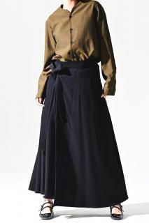 BISHOOL Wool Gabardine Wrap Unisex Skirt